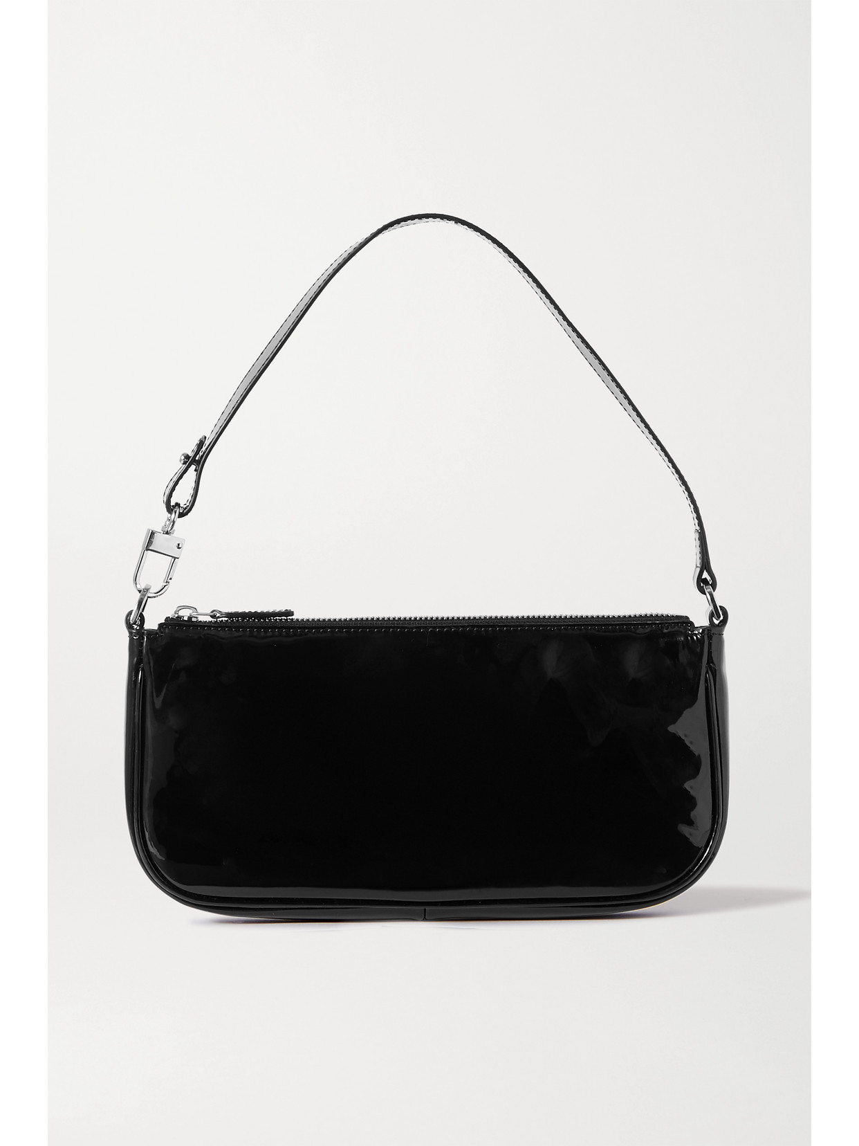 BY FAR - Rachel Patent-leather Shoulder Bag - Black | NET-A-PORTER (US)