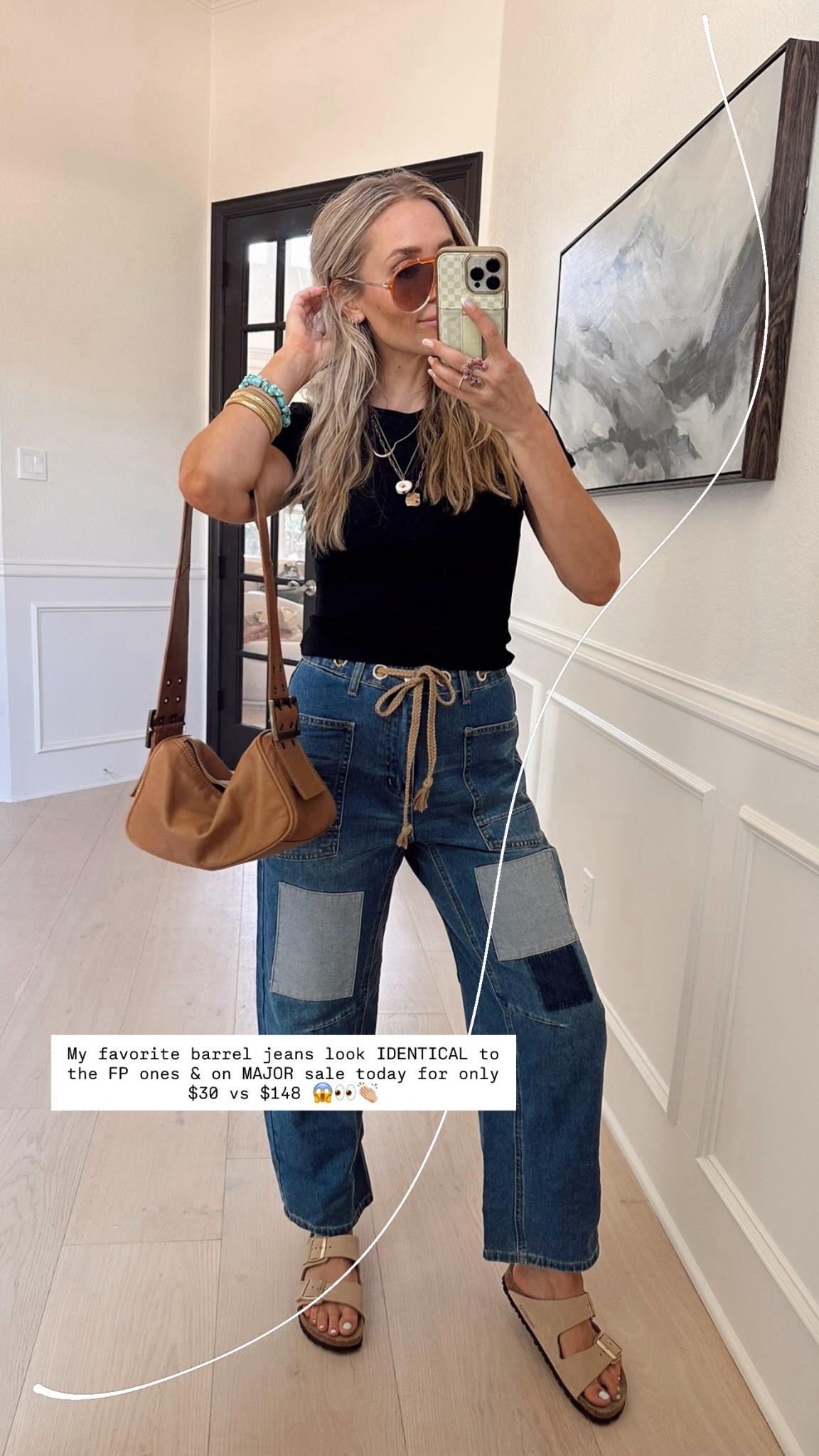 My favorite barrel jeans look IDENTICAL to the FP ones & on MAJOR sale today for only $30 vs $148 😱👀👏🏼 Wesimg size s / my tts 

#LTKgrwm #LTKootd #LTKdayinmylife