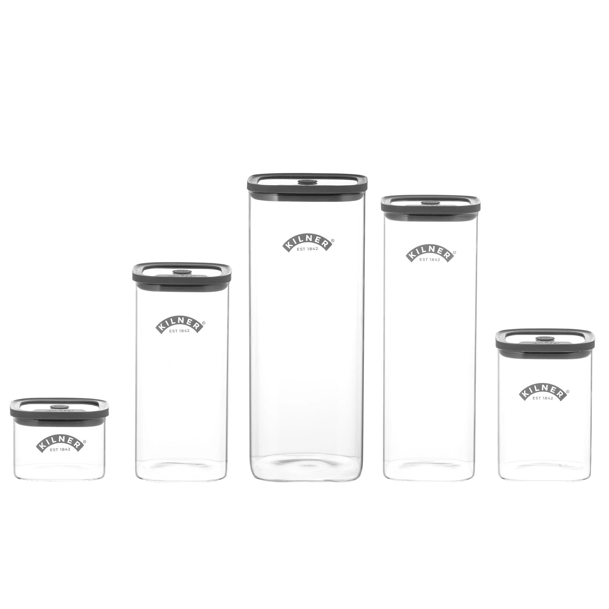 Kilner Fresh Storage Jar Pantry Set 1 x 0.5L, 1 x 1L, 1x 1.5L, 1 x 2L, 1x 3.5L (Set of 5) | Wayfair UK