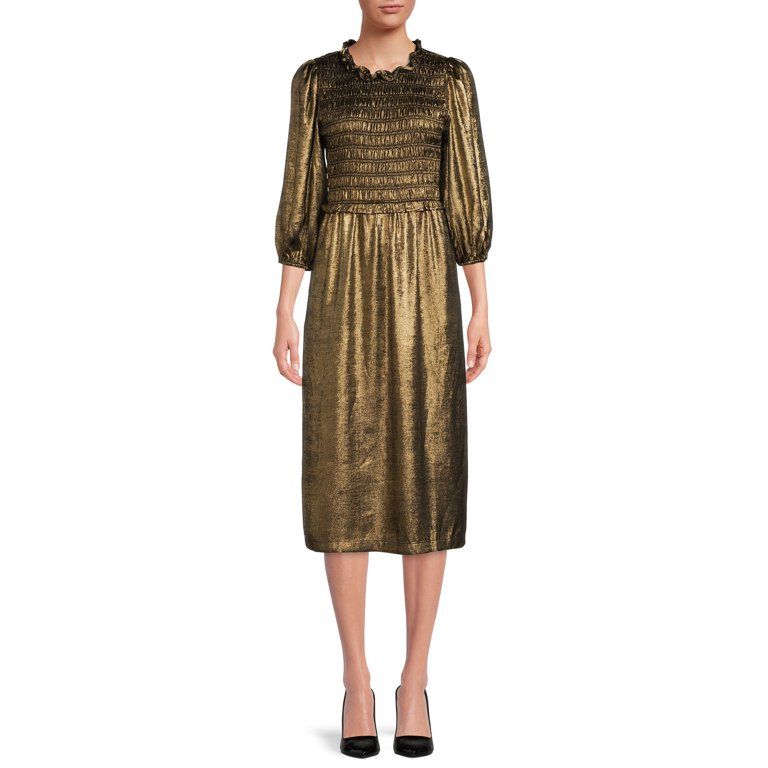The Get Women's Metallic Midi Dress | Walmart (US)