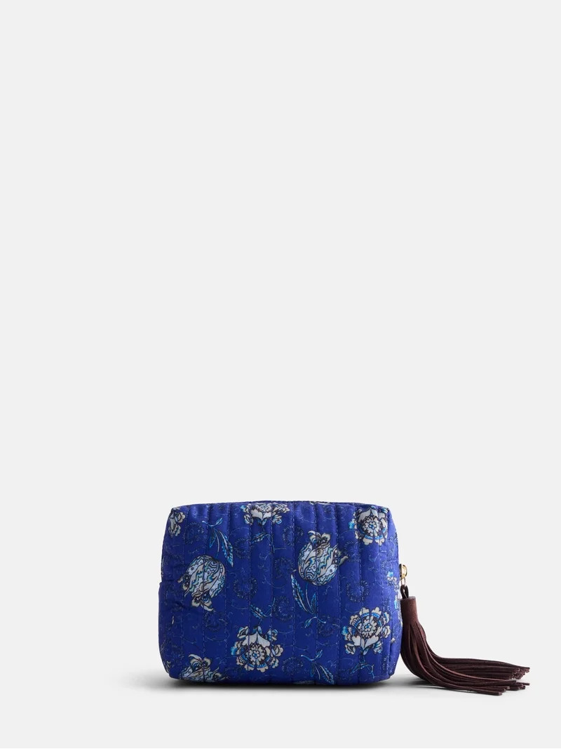 Scenario Women's Zip Pouch with Fringe Tassel, Navy Print | Walmart (US)