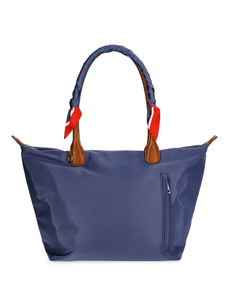 No Boundaries Women's Skinny Scarf Wrap, Navy Strawberry Dot, Fashion Accessory | Walmart (US)