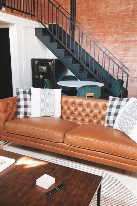 Linked some similar mid-century tufted leather couches! We love this one in our loft apartment project! 

Complete project details here: https://mendezmanor.com/loft-apartment-renovation-project-overview/

#midcenturymodern #leathercouch #leathersofa 

#LTKhome