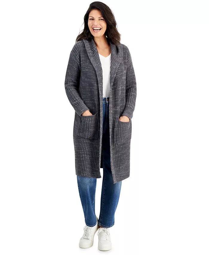 Women's Hooded Open-Front Duster Cardigan, Created for Macy's | Macy's