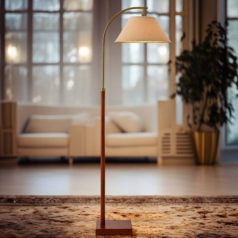 63" Gold Floor Lamp for Living Rooms Tall Arc Standing Lamps for Bedrooms Tall Lamps with Foot Sw... | Amazon (US)
