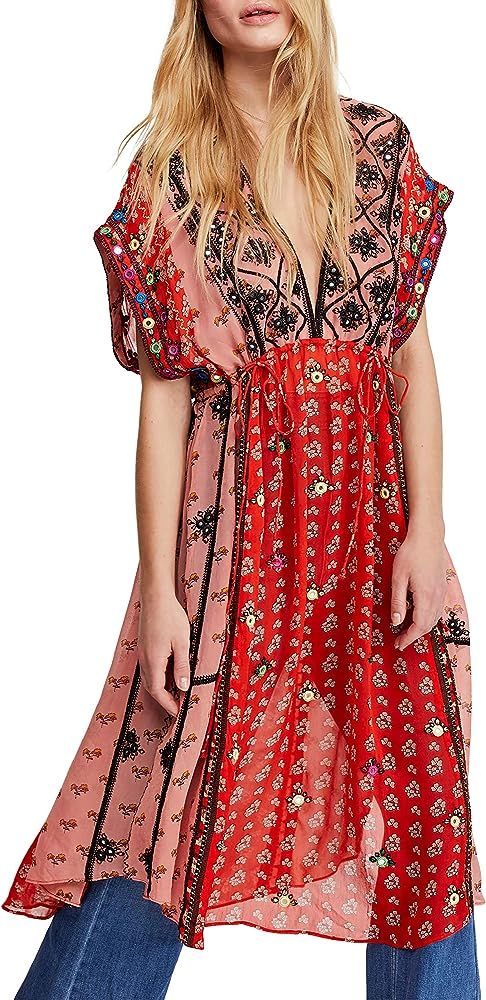Free People Women's Smiling Sun Embroidered Maxi Top | Amazon (US)