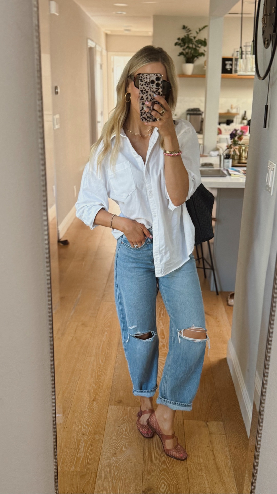 Sometimes a simple outfit full of closet staples is just the thing. 🤍 oversized white shirt by Old Navy is one of my absolute favorite things in my closet… and these new amazon jellies are gooood.￼

#LTKgrwm #LTKootd #LTKdayinmylife