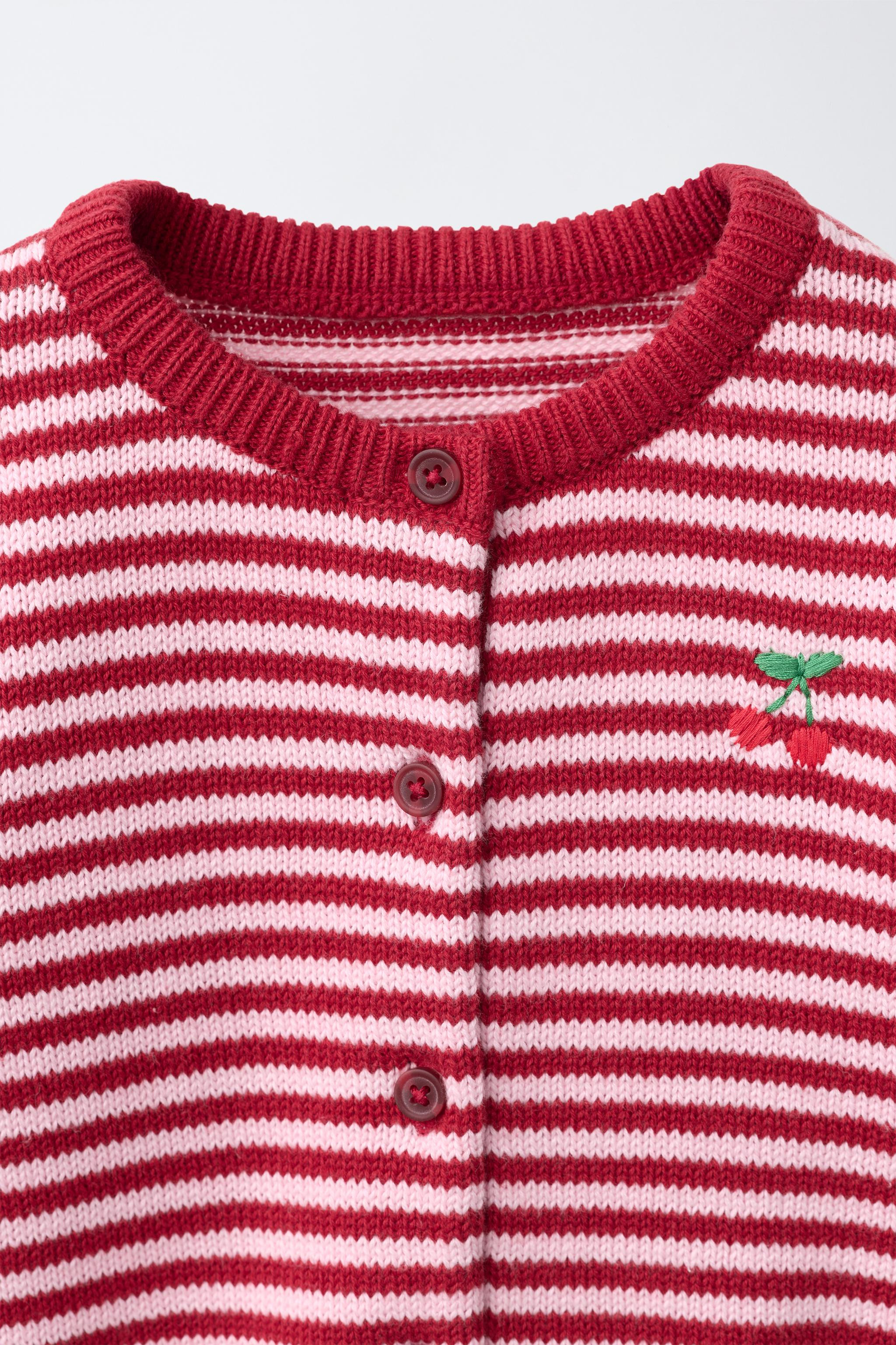 STRIPED AND CHERRY CARDIGAN | Zara US
