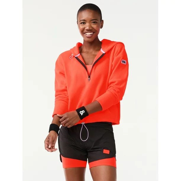 Love & Sports Women's Fleece Quarter Zip Jacket | Walmart (US)