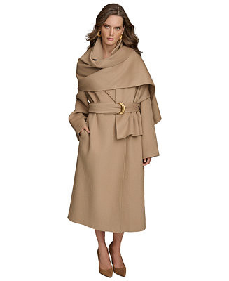 Women's Belted Scarf-Wrap Coat | Macy's
