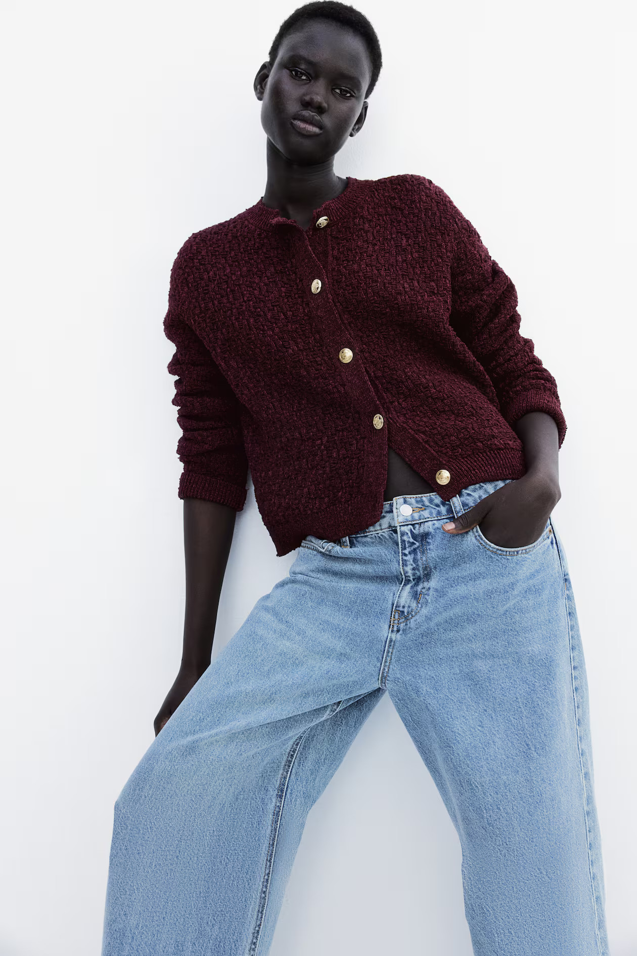 Textured-knit cardigan | H&M (UK, MY, IN, SG, PH, TW, HK)