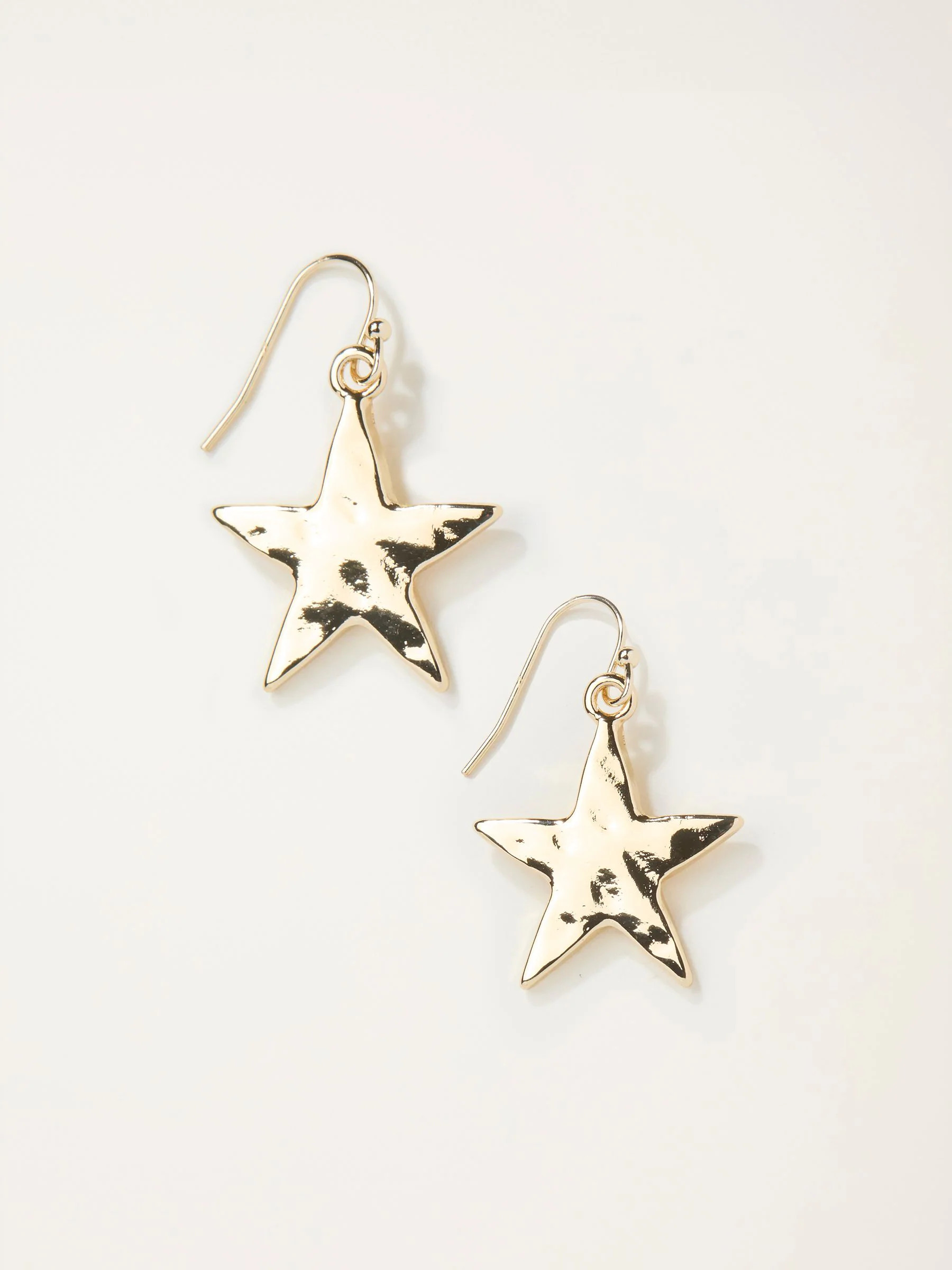 FatFace Gold Tone Large Star Drop Earrings | Fat Face
