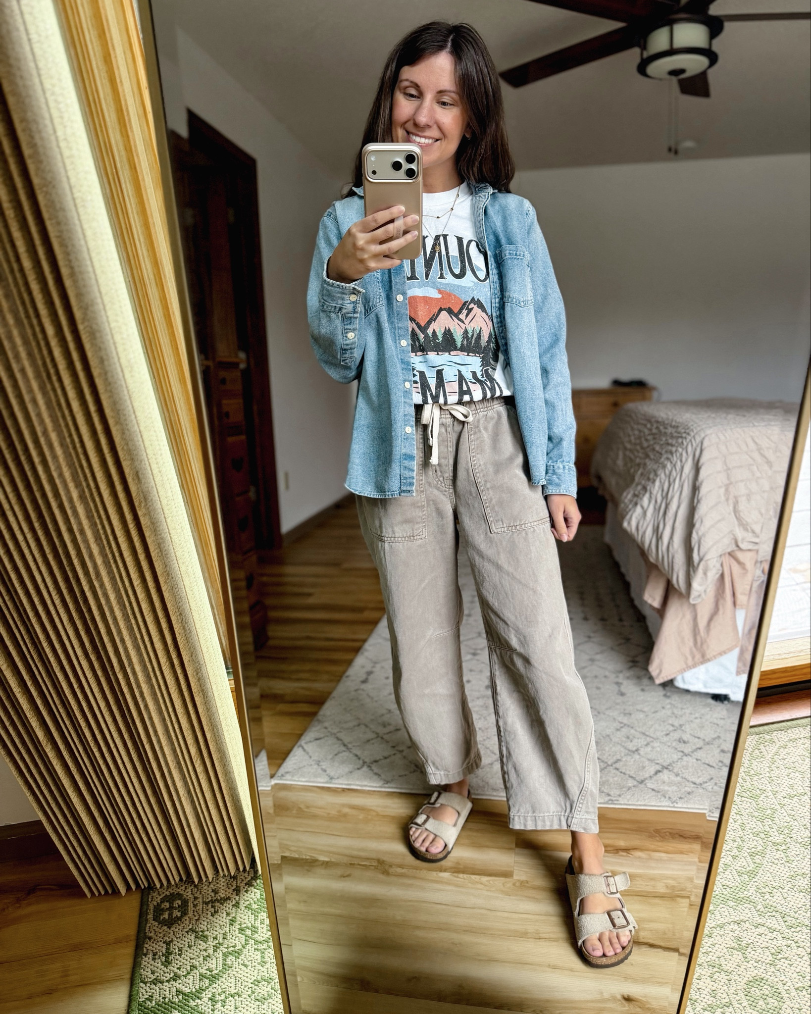 small in my tee, small in my denim shirt (older—linked similar!) and XS short/petite on my pants. My sandals fit true to size!

#LTKootd #LTKgrwm #LTKPetite