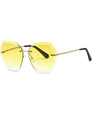 Kimorn Sunglasses Women Oversized Rimless Diamond Cutting Lens Sun Glasses k0534 | Amazon (CA)