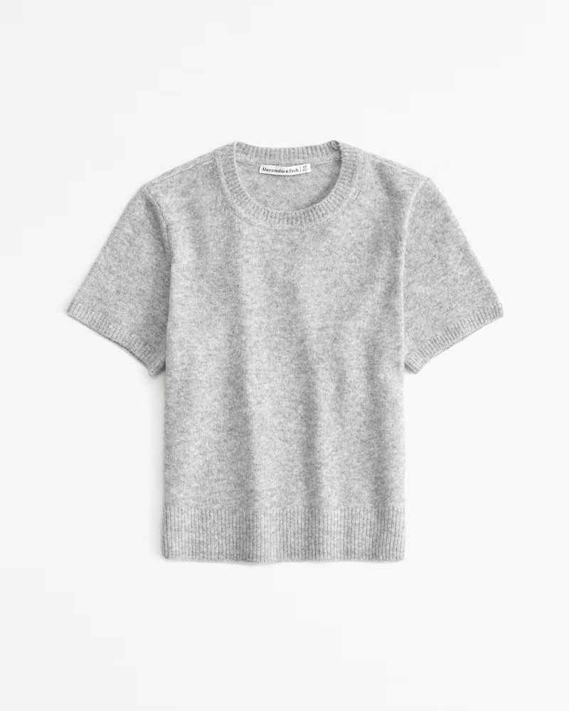 Abercrombie & Fitch Women's Crew Sweater Tee in Light Gray - Size XS | Abercrombie & Fitch (US)