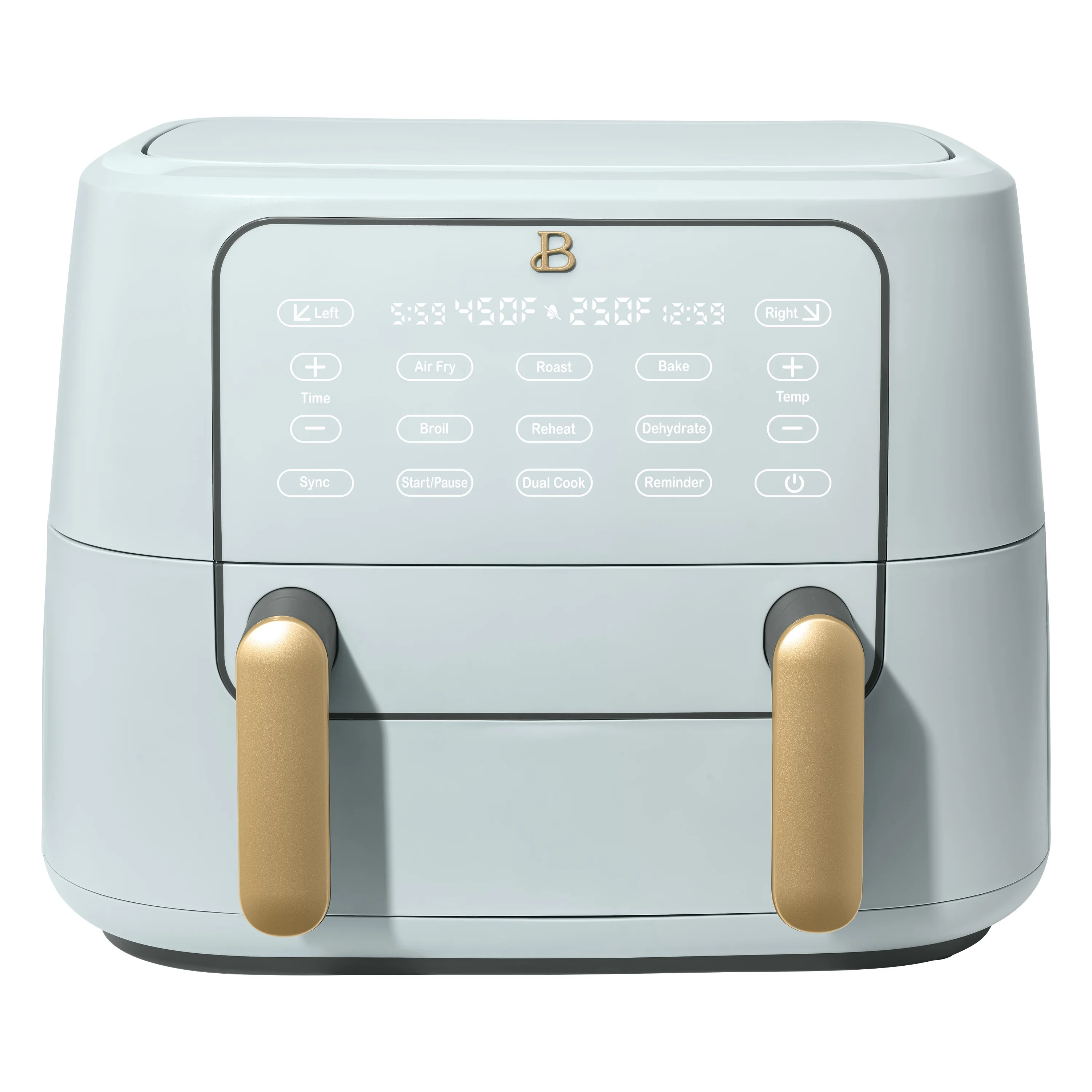 Beautiful 9 Qt TriZone Dual Basket Air Fryer, EverGood™ Ceramic Nonstick Coating, Hydrangea by ... | Walmart (US)