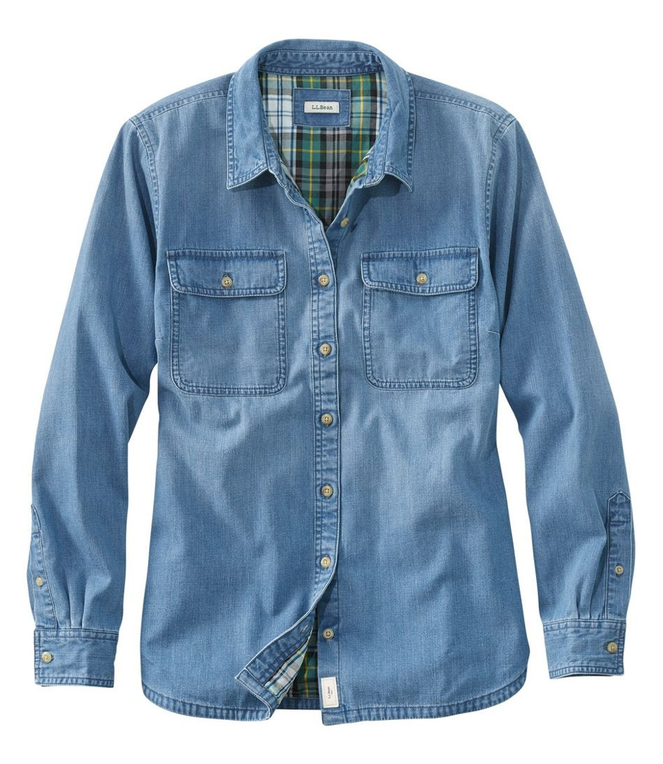 Women's L.L. Bean Heritage Washed Denim Shirt, Lined | L.L. Bean