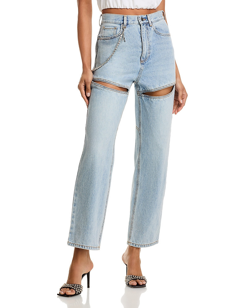 Area Slit Jeans in Light Blue | Bloomingdale's (US)