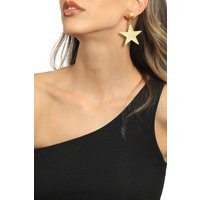 Gold Star Dangle Earrings, Statement Plated Handmade Party Wear Stylish Big Earrings | Etsy (US)