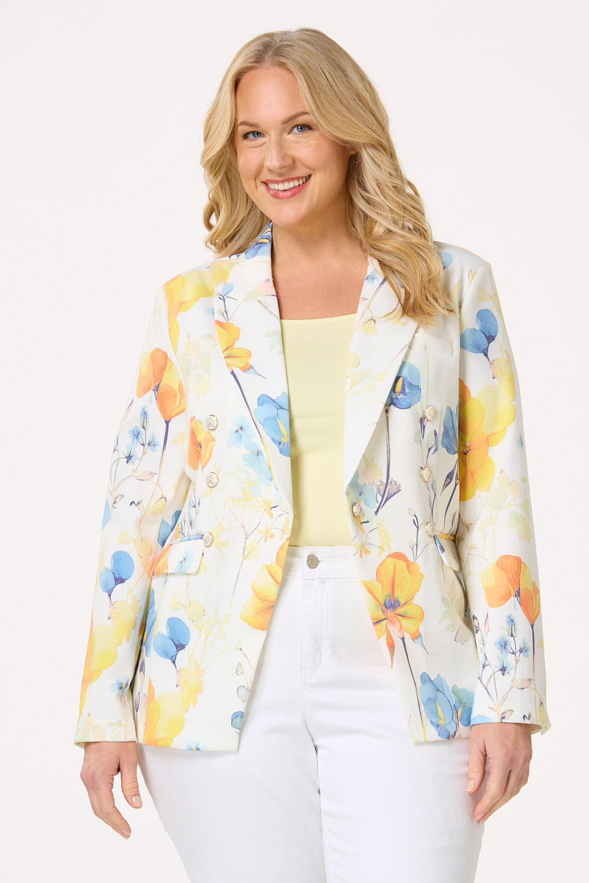Plus Size Sunny Floral Blazer | Cato Fashions