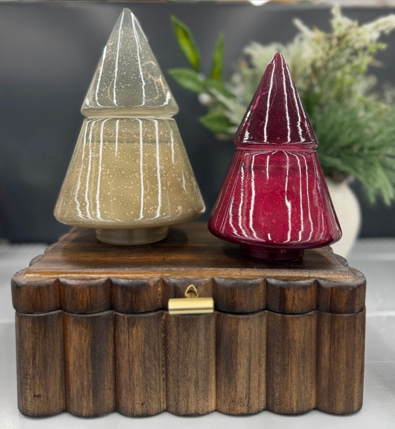 The prettiest artisanal glass Christmas tree candles in two sizes that come in an assortment of colors. Some are already low stock so order soon. And I love this pretty scalloped wooden trinket/jewelry box that can be used so many ways! Both make perfect gifts! 

#LTKHoliday #LTKGiftGuide #LTKHome