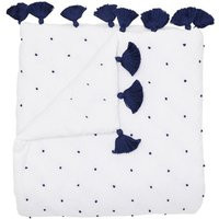 French Knot Indigo Throw by John Robshaw | Cailini Coastal