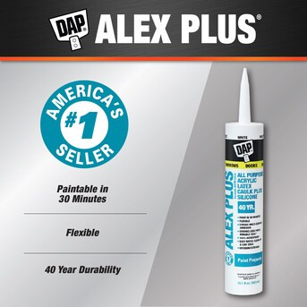 DAP ALEX Plus 10.1-oz Interior Paint and Trim White Paintable Latex Caulk | Lowe's