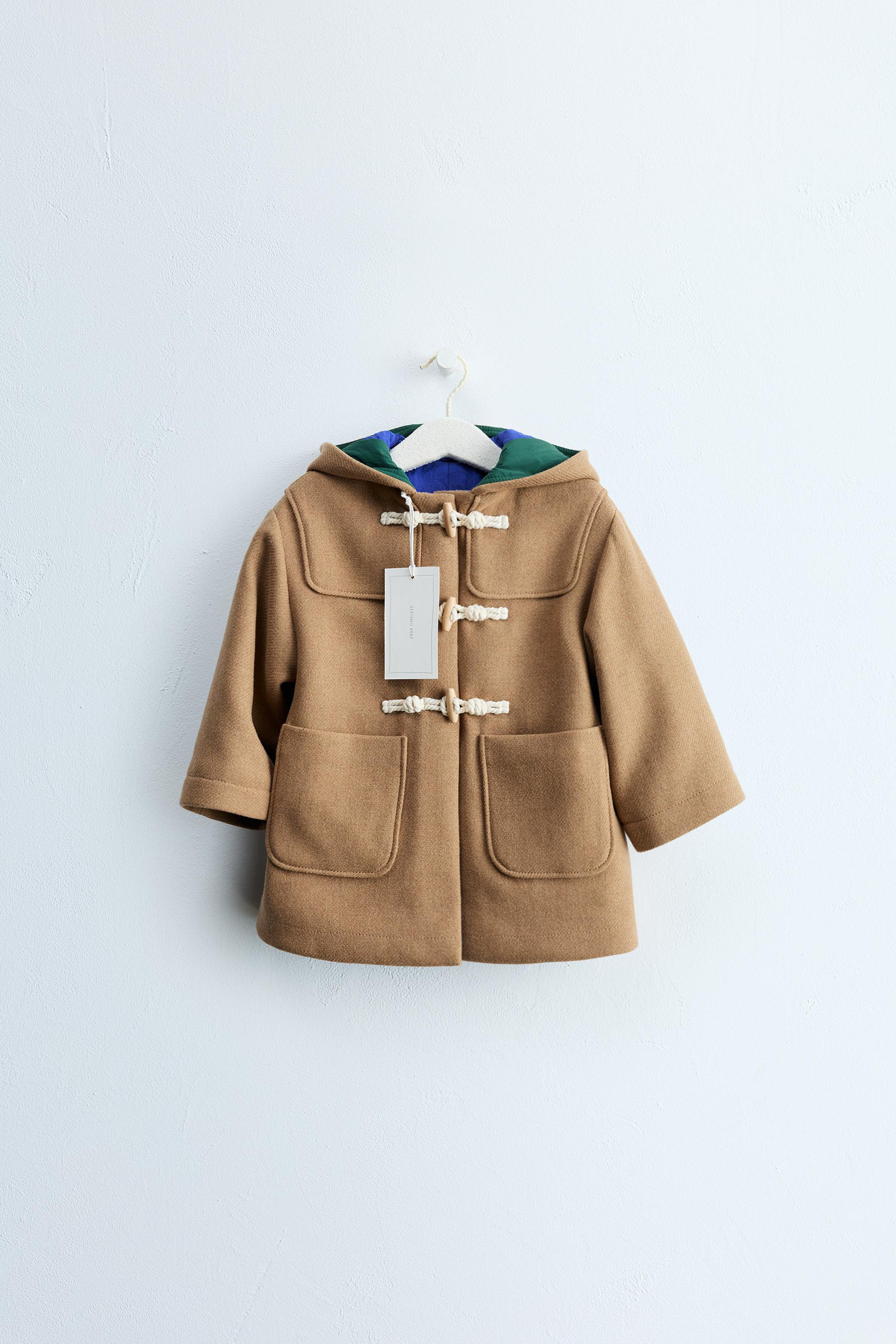 ZARA TIMELESS - WOOL HOODIE DUFFLE COAT FROG FASTENING | Zara US