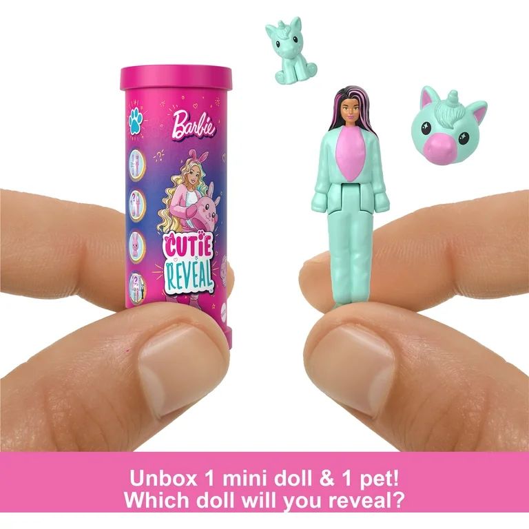 Barbie Mini BarbieLand Cutie Reveal Doll & Pet, 1.5-inch Color Dream Series (Styles May Vary) | Walmart (US)
