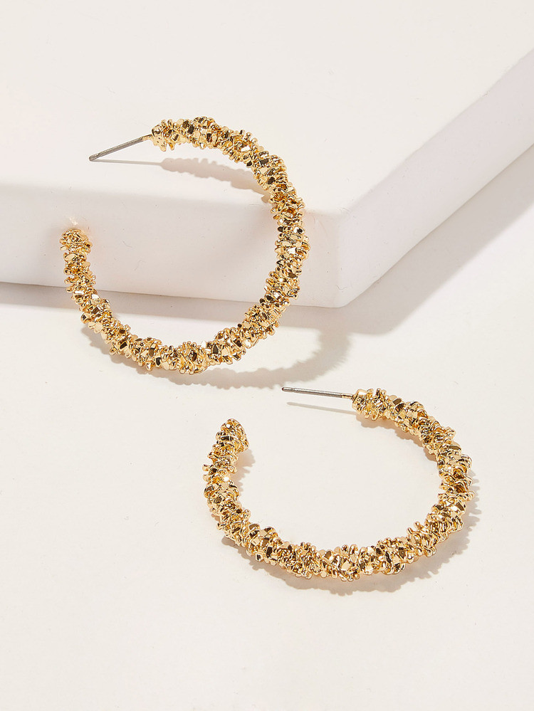 Glitter Hoop Earrings 1pair | SHEIN