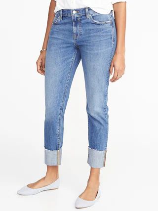 Mid-Rise Boyfriend Straight Jeans for Women | Old Navy US