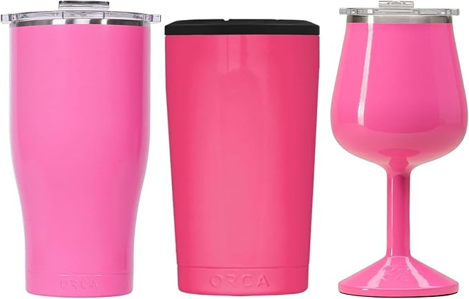 Pink Drink Essentials – ORCA 27oz Chaser, Vino 15oz & Keep It Cool Can Cooler | Triple Pink Ins... | Amazon (US)