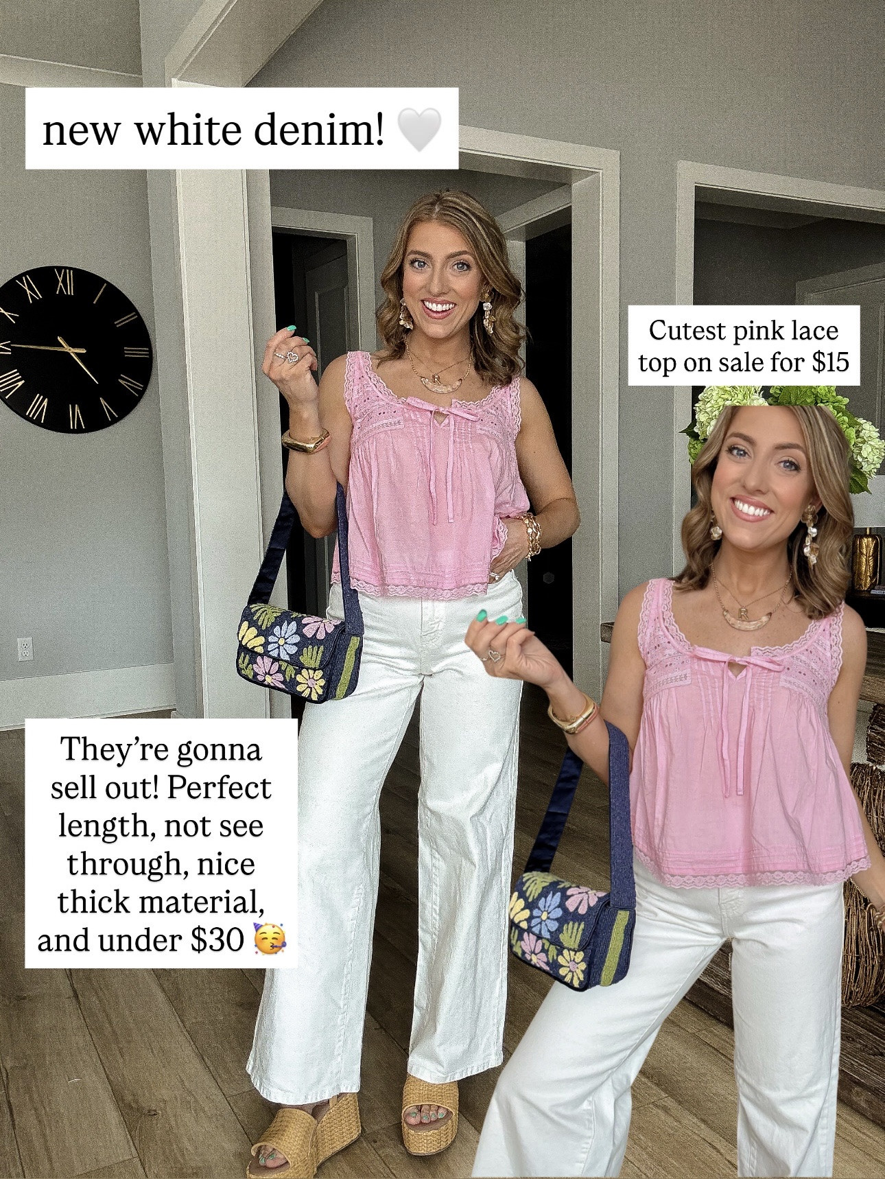 New favorite white denim 🤍
These are the PERFECT fit — not see-through, great length, and such good quality for under $30 🙌🏼 paired with the cutest lace top (on sale for $15!)

Such an easy spring/summer outfit you can dress up or down 🌸

#walmartfashion #whitejeans #springoutfit #summerstyle #affordabledenim #walmartfinds #feminineoutfit #everydaystyle #budgetfashion #ootdinspo

#LTKPetite #LTKSaleAlert #LTKootd