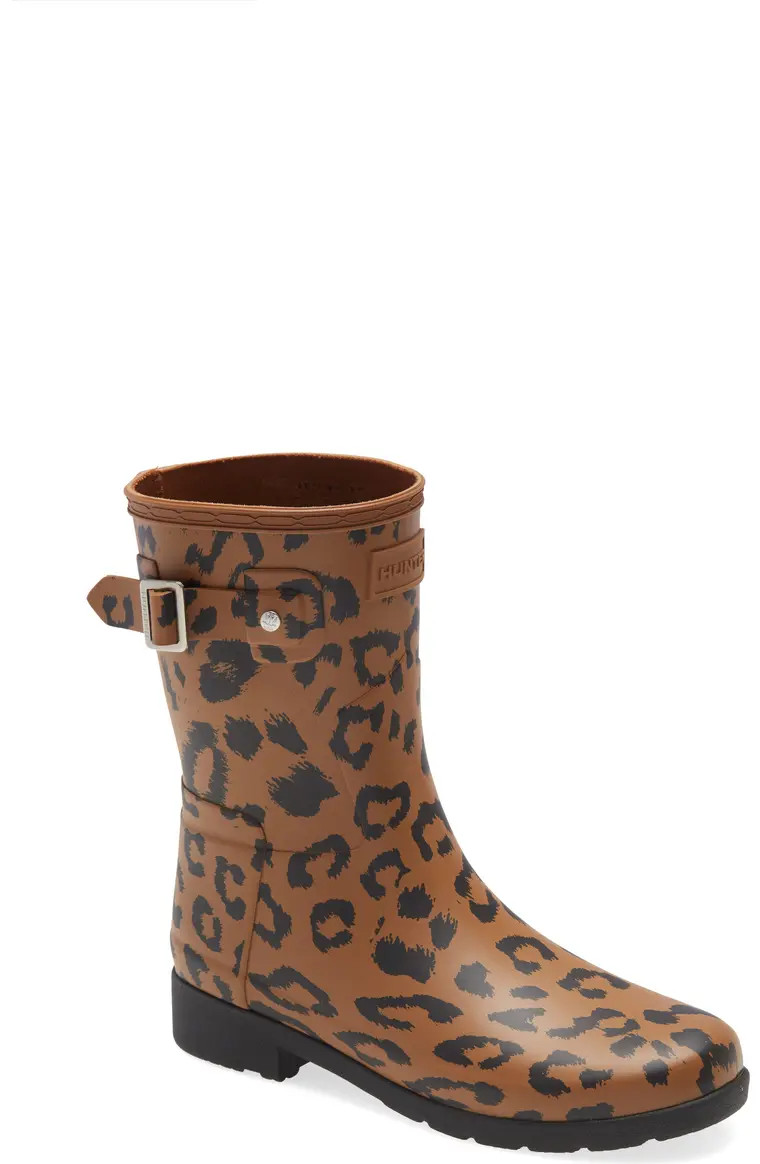 Original Leopard Print Refined Short Waterproof Rain Boot | Nordstrom