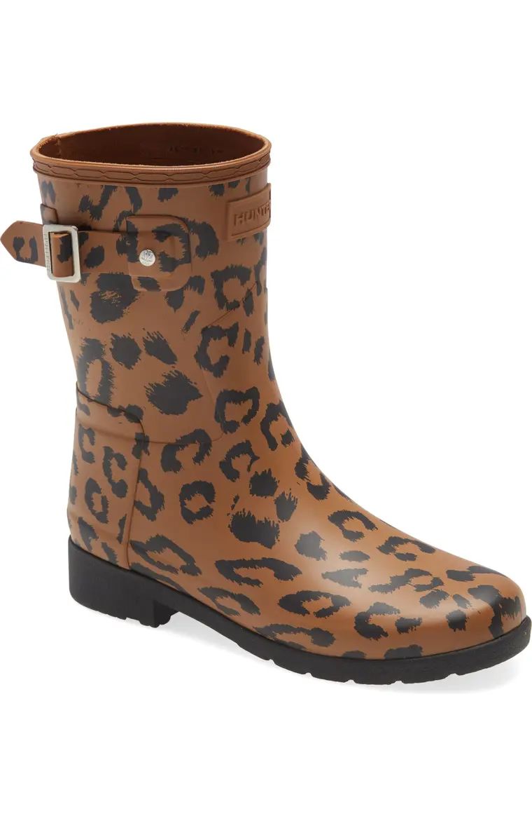 Original Leopard Print Refined Short Waterproof Rain Boot | Nordstrom