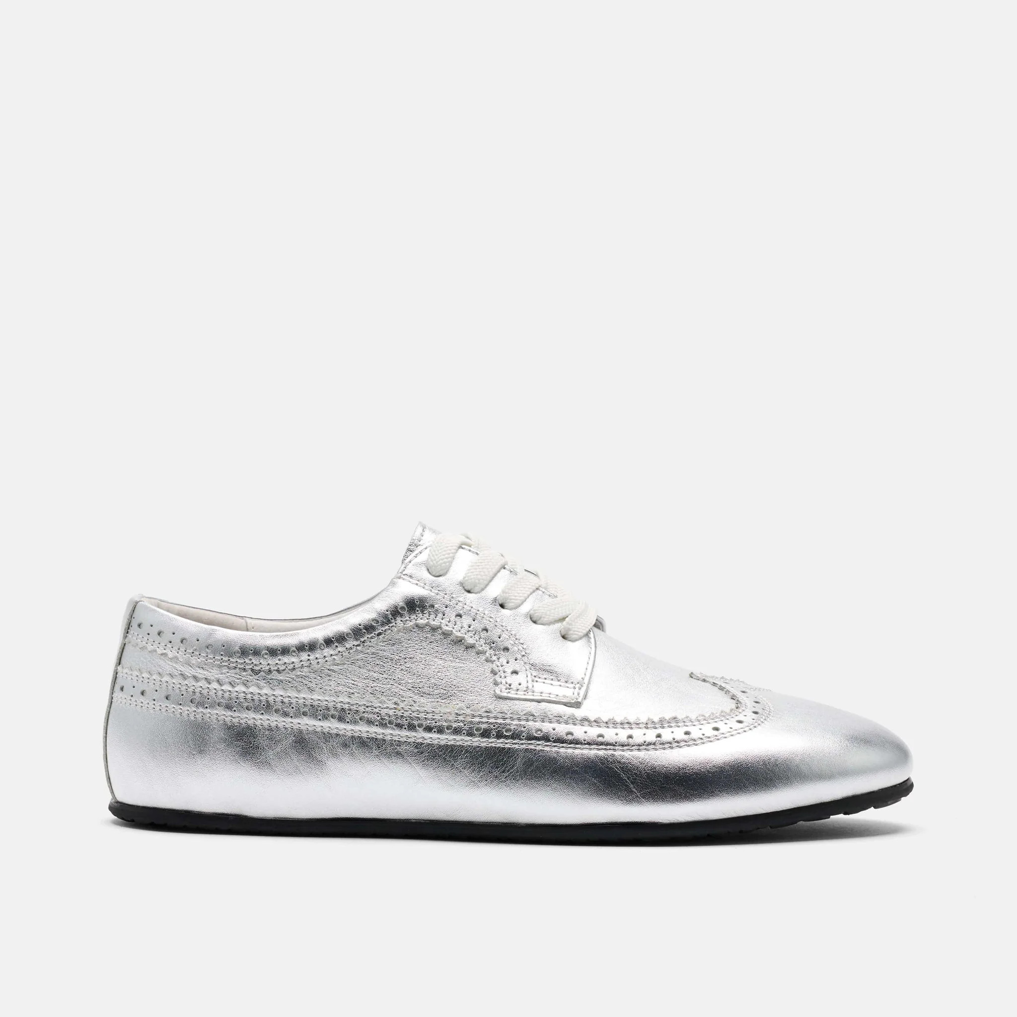 Alexander Silver Leather Ballerina Longwing Sneakers | Marc Nolan