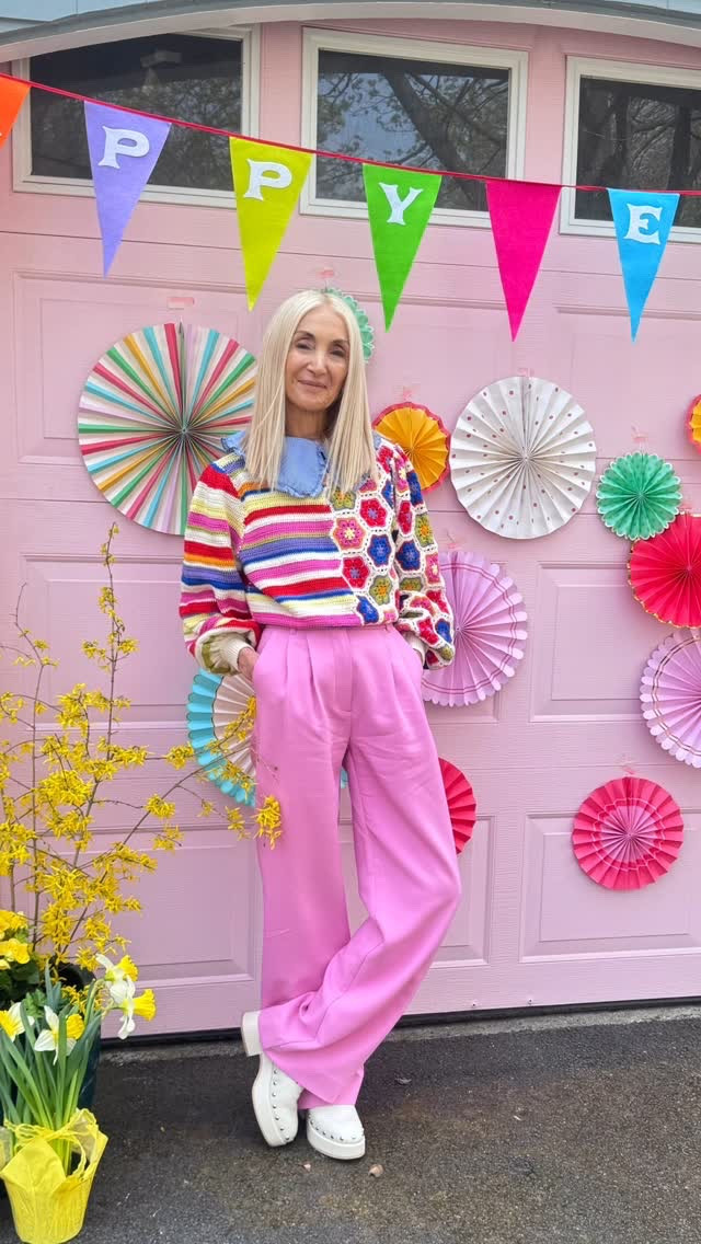 Today is hands down one of my favorite days of the year. Our street does an Easter Egg hunt that brings out all the our neighbors. While we call it an “Easter Egg Hunt” it is an interfaith event and a reunion of friends after a winter where shoveling at the same time passed for getting together.  Mother Nature has our backs today with the best day yet of 2025. 🐣🪺🐇💖

Sweater: @farmrio 
Pants: @abercrombie 
Clogs: @dolcevita 
Shirt: @zara 

🐇

🐇

#happyeaster #happyspring #springoutfit #springstyle #springfashion #mystyle #whatiwore #styledaily #styleblogger #fashionover50 #fashionblogger 

Style diaries . Style inspo . Style ideas . Style reel . Style blogger .  Fashion inspo , fashion ideas . Style tips .  Dopamine dressing . Style tips . Spring style . Spring outfits . Spring trends .  Personal style

#LTKShoeCrush #LTKStyleTip #LTKOver40