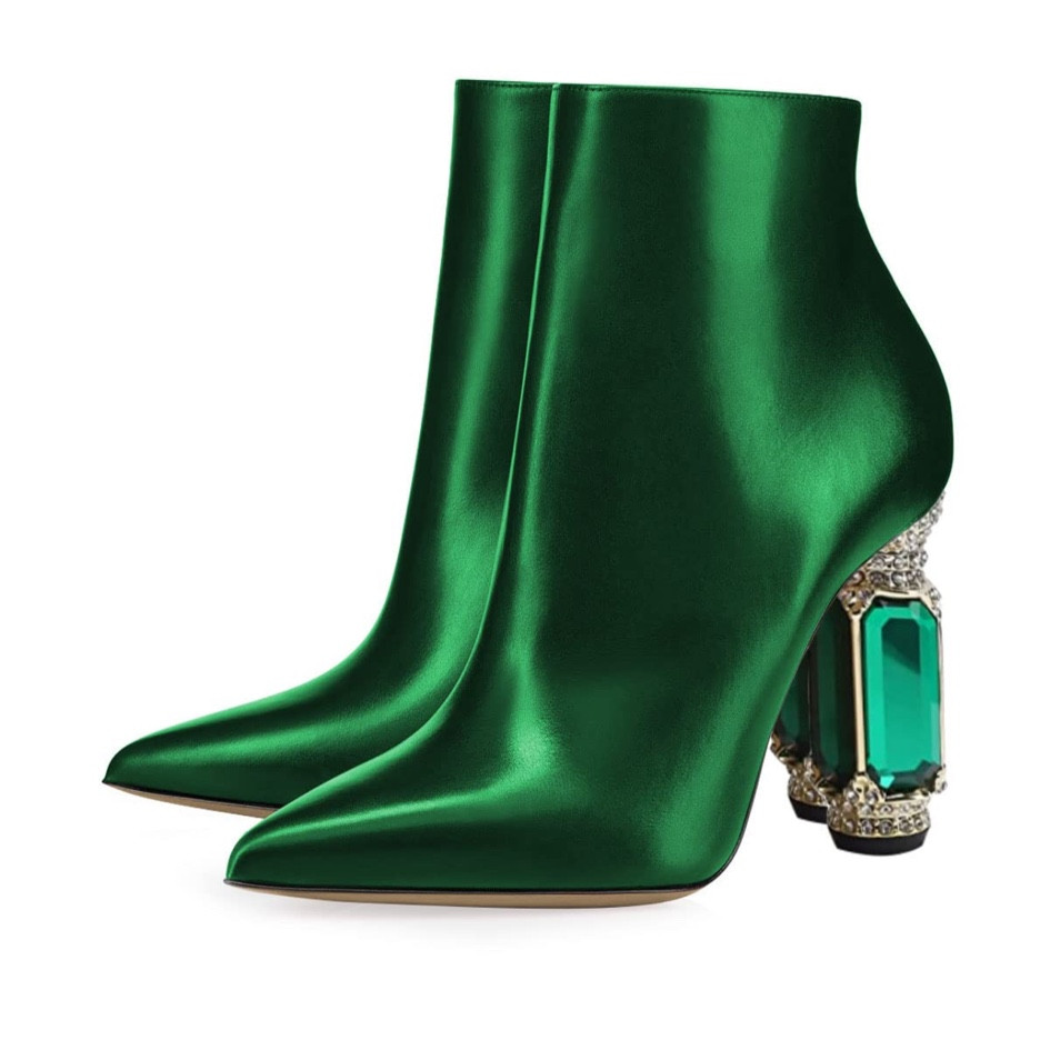 Women Chic Pointed Toe Crystal Chunky Block High Heel Ankle Boots Glossy Side Zipper Casual Daily Fashion Ladies Shoes Size 4-15

#ltkfashion #ltkstyletip

#LTKShoeCrush #LTKFindsUnder100 #LTKStyleTip