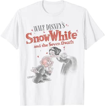 Disney Snow White & Dopey Distressed Portrait T-Shirt Small | Amazon (US)