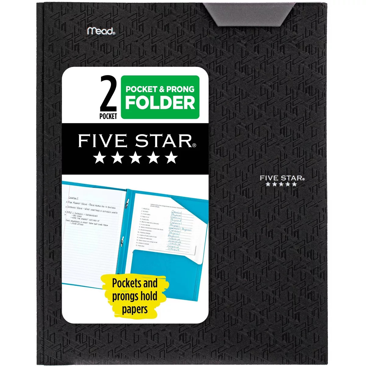 Five Star 2 Pocket Plastic Folder with Prongs | Target