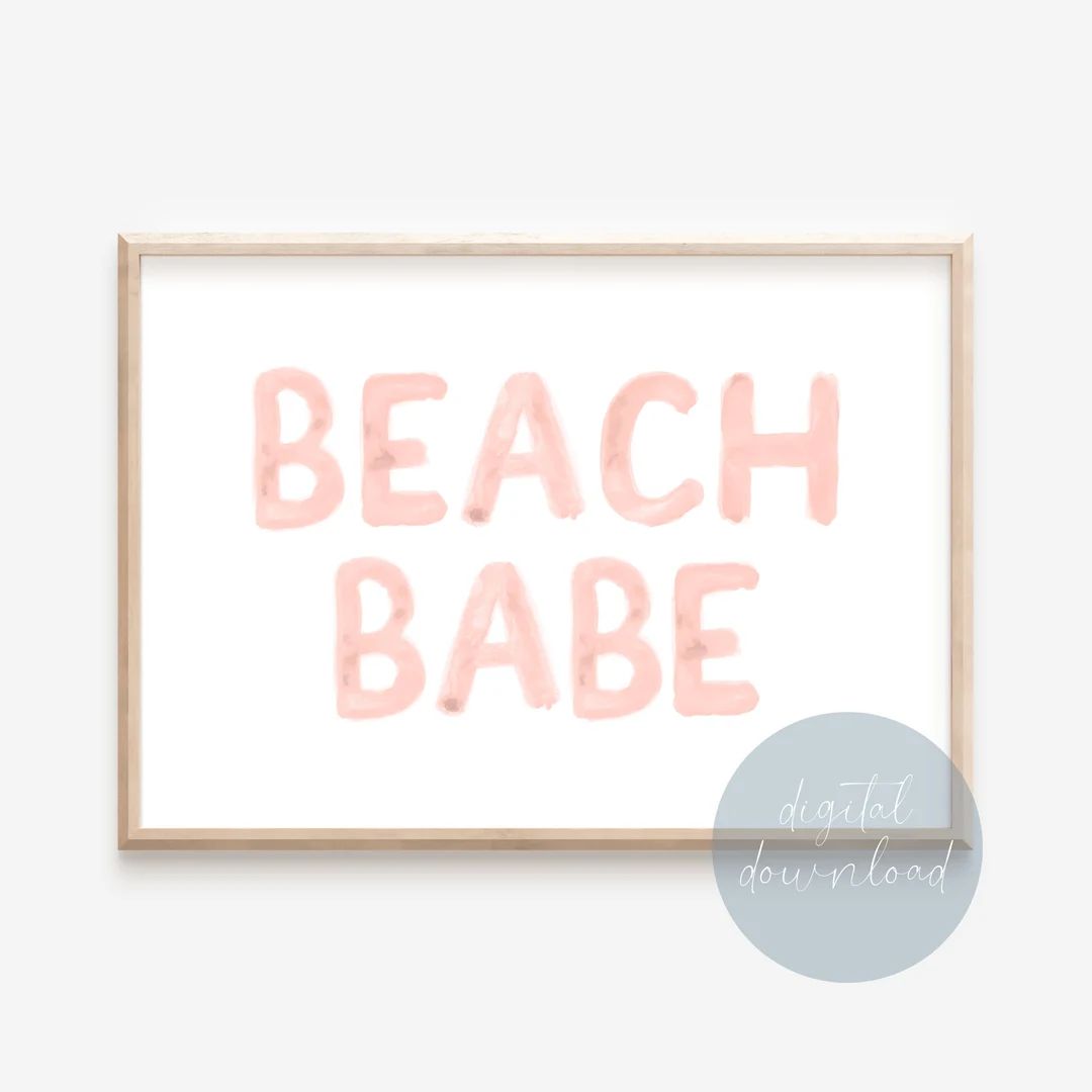 Beach Babe Nautical Nursery Wall Art Print Digital Download  - Etsy | Etsy (US)