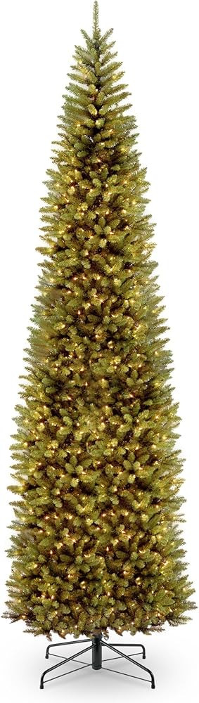 National Tree Company Artificial Pre-Lit Slim Christmas Tree, Green, Kingswood Fir, Multicolor Li... | Amazon (US)