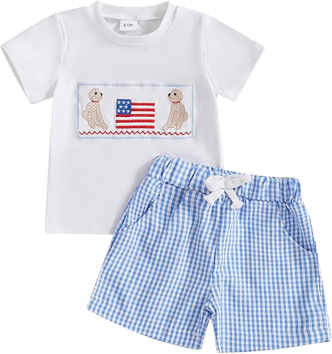 Football Baby Boy Girl Outfit Toddler Rugby Embroidery T Shirt Top Shorts Football Outfits Cute S... | Amazon (US)