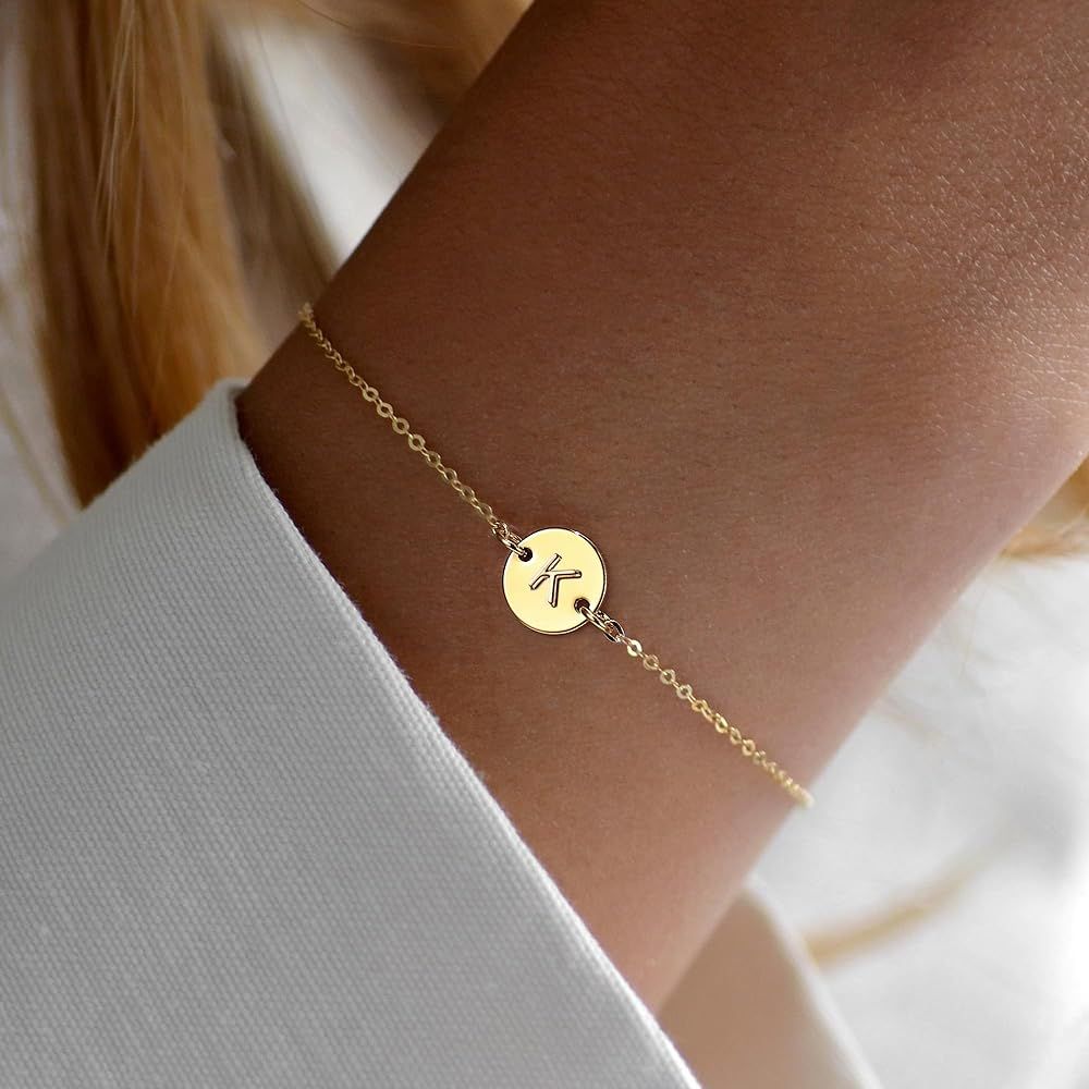 Ursteel Gold Initial Bracelet for Women Trendy - Personalized A-Z Letter Cute Bracelet for Women,... | Amazon (US)