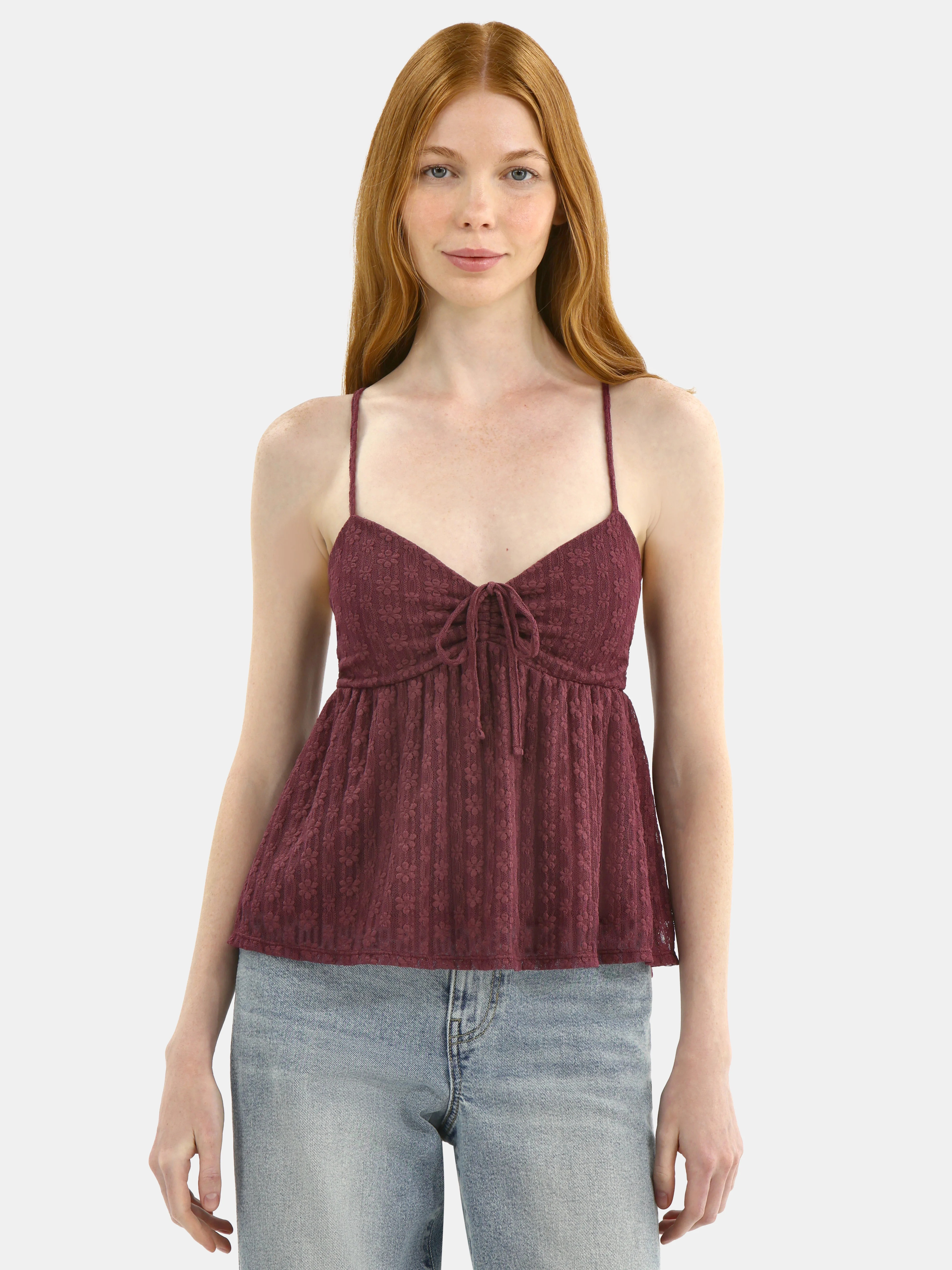 No Boundaries Babydoll Lace Top, Women's | Walmart (US)