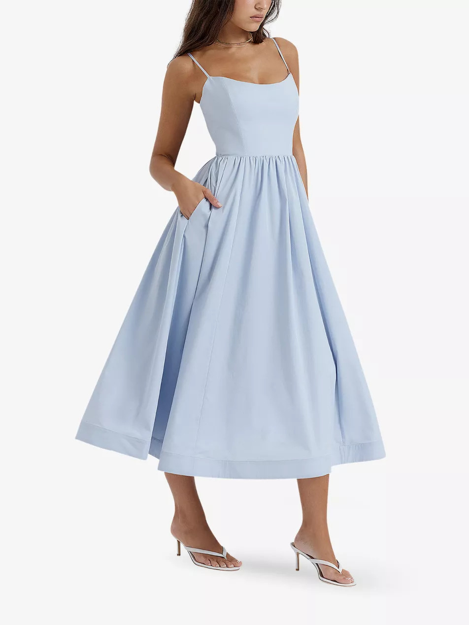 Lolita scoop-neck stretch cotton-blend midi dress | Selfridges