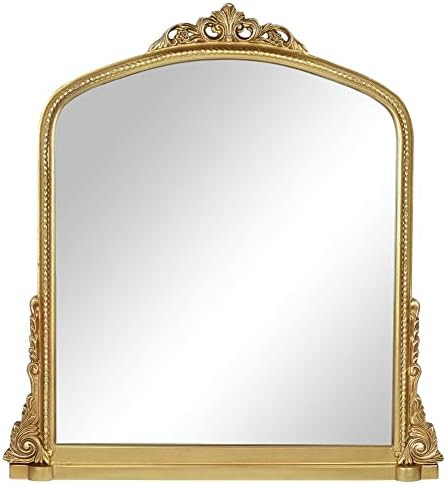 Traditional Ornate Arched Wall Mirror Baroque Vintage Framed Bathroom Vanity Wall Mirror Large Re... | Amazon (US)