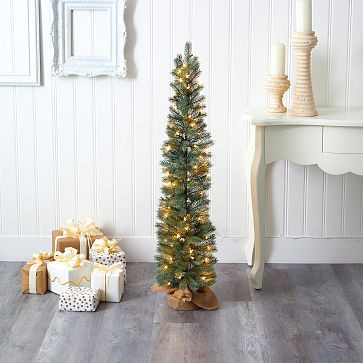 Pre-Lit Faux Pine Potted Tree | West Elm (US)