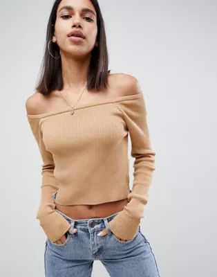 ASOS DESIGN cropped bardot sweater | ASOS US