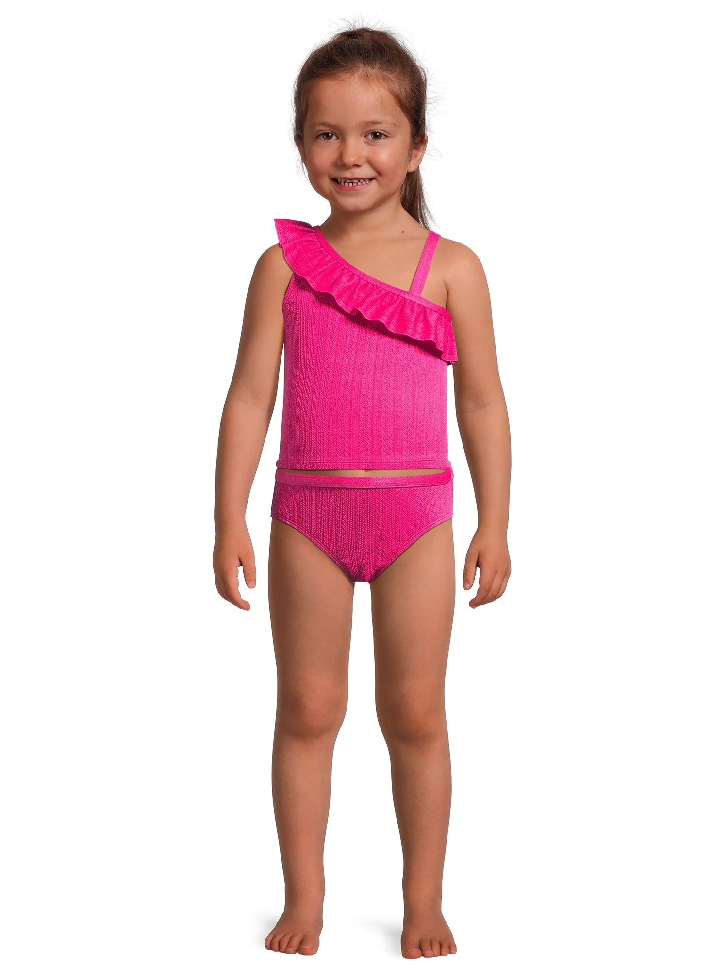 Wonder Nation Toddler Girl Ruffle Strap Tankini Swimsuit, Sizes 12M-5T | Walmart (US)